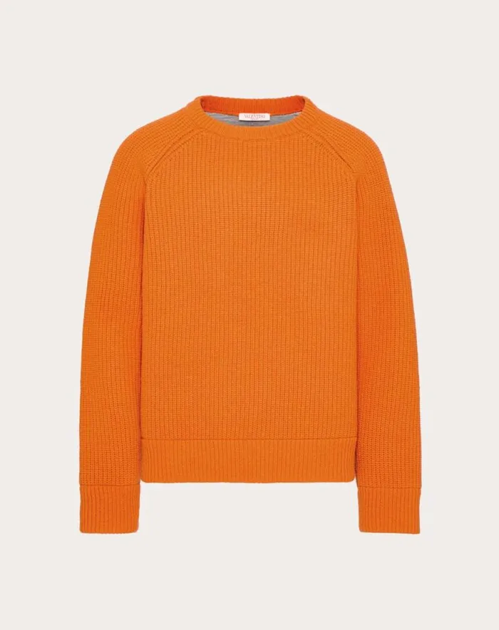 Valentino Knitwear Man Wool Crewneck Sweater For Man In Dark Green Dark Green Valentino Knitwear Man Wool Crewneck Sweater For Man In Dark Green Dark Green