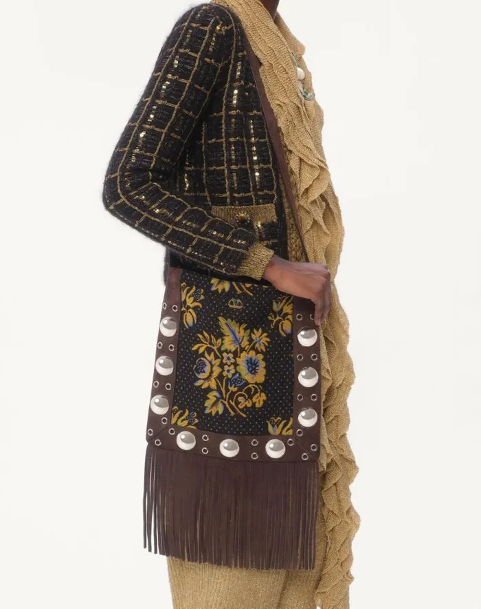 Valentino Knitwear Woman Mohair And Sequin Knit Jacket For Woman In Blackgold Blackgold Valentino Knitwear Woman Mohair And Sequin Knit Jacket For Woman In Blackgold Blackgold