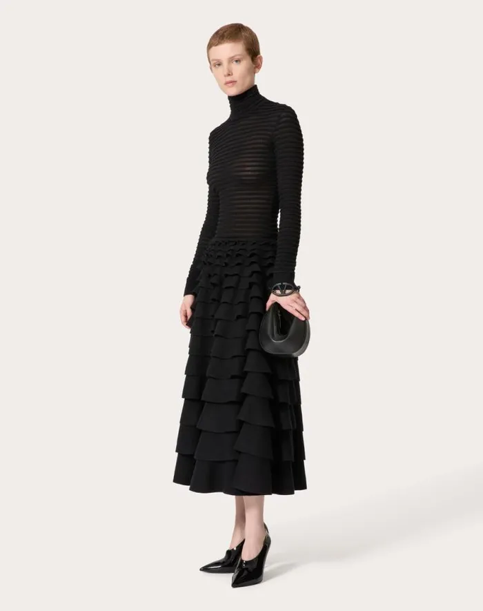 Valentino Knitwear Woman Viscose And Wool Sweater For Woman In Black Black