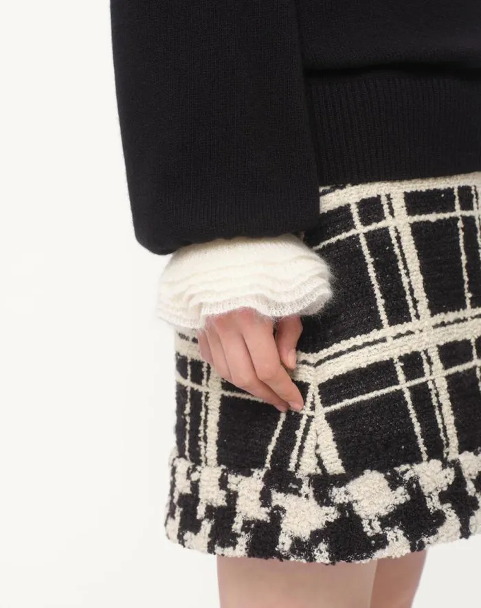 Valentino Knitwear Woman Wool And Mohair Sweater For Woman In Blackivory Blackivory