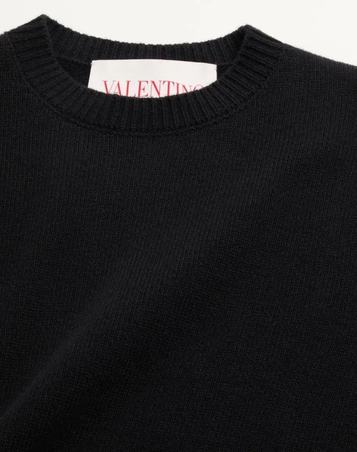 Valentino Knitwear Woman Wool And Mohair Sweater For Woman In Blackivory Blackivory