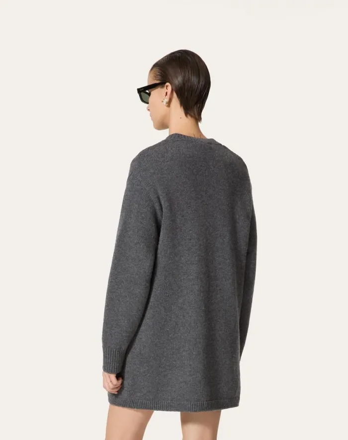 Valentino Knitwear Woman Wool Cardigan For Woman In Dark Grey Dark Grey Valentino Knitwear Woman Wool Cardigan For Woman In Dark Grey Dark Grey