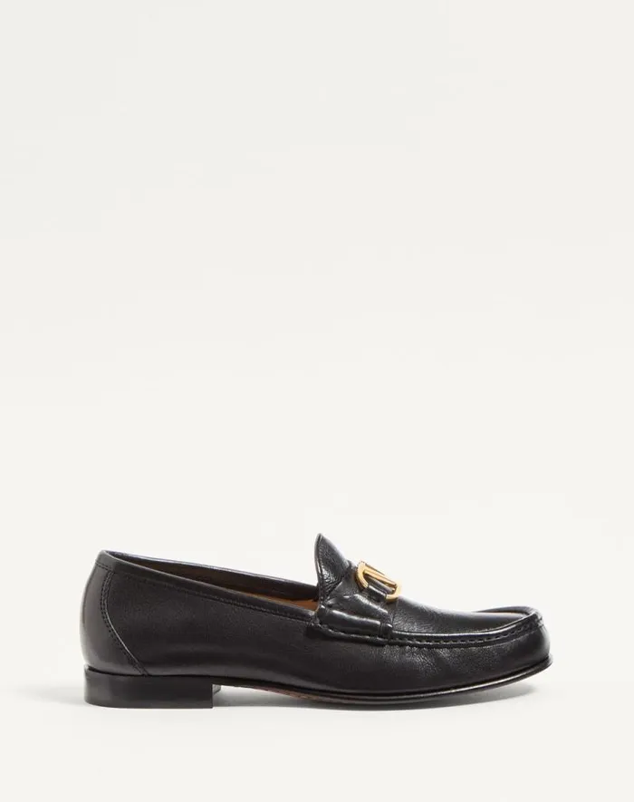 Valentino Loafers And Oxfords Woman Vlogo Signature Buffalo Loafer 20mm For Woman In Black Black