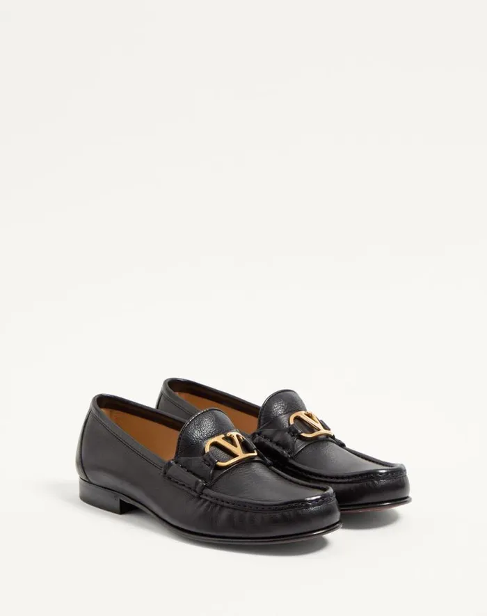 Valentino Loafers And Oxfords Woman Vlogo Signature Buffalo Loafer 20mm For Woman In Black Black Valentino Loafers And Oxfords Woman Vlogo Signature Buffalo Loafer 20mm For Woman In Black Black