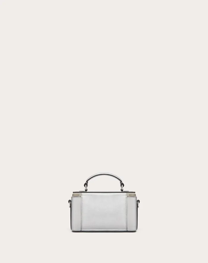 Valentino Mini Bags Woman Mini Valentino Garavani Loc Handbag In Metallic Calfskin For Woman In Silver Silver