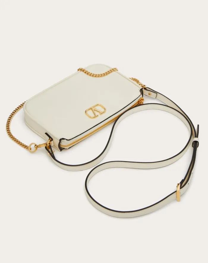 Valentino Mini Bags Woman Mini Vlogo Signature Calfskin Crossbody Bag For Woman In Ivory Ivory Valentino Mini Bags Woman Mini Vlogo Signature Calfskin Crossbody Bag For Woman In Ivory Ivory