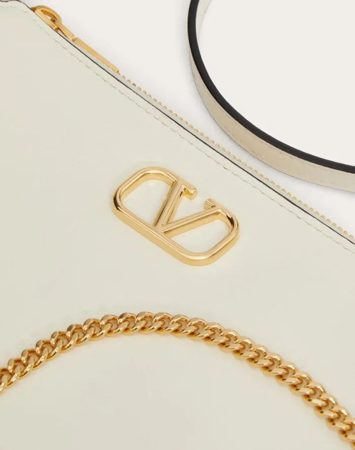 Valentino Mini Bags Woman Mini Vlogo Signature Calfskin Crossbody Bag For Woman In Ivory Ivory Valentino Mini Bags Woman Mini Vlogo Signature Calfskin Crossbody Bag For Woman In Ivory Ivory