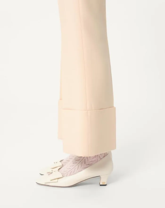 Valentino Pants And Shorts Woman Crepe Couture Pants For Woman In Ivory Ivory