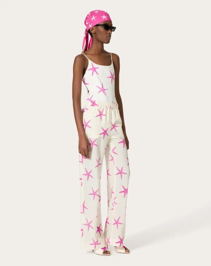 Valentino Pants And Shorts Woman Starfish Crepe De Chine Pants For Woman In Ivorypink Pp Ivorypink Pp Valentino Pants And Shorts Woman Starfish Crepe De Chine Pants For Woman In Ivorypink Pp Ivorypink Pp