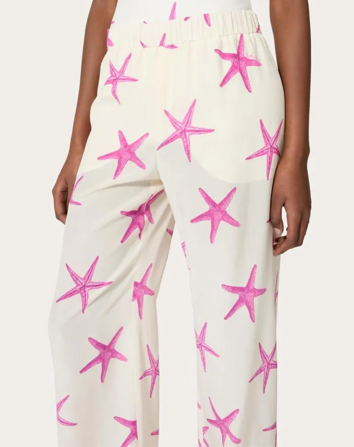 Valentino Pants And Shorts Woman Starfish Crepe De Chine Pants For Woman In Ivorypink Pp Ivorypink Pp Valentino Pants And Shorts Woman Starfish Crepe De Chine Pants For Woman In Ivorypink Pp Ivorypink Pp