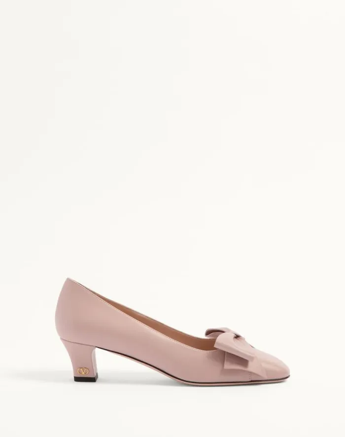 Valentino Pumps Woman Bowow Pumps In Kidskin 45mm For Woman In Ivory Ivory