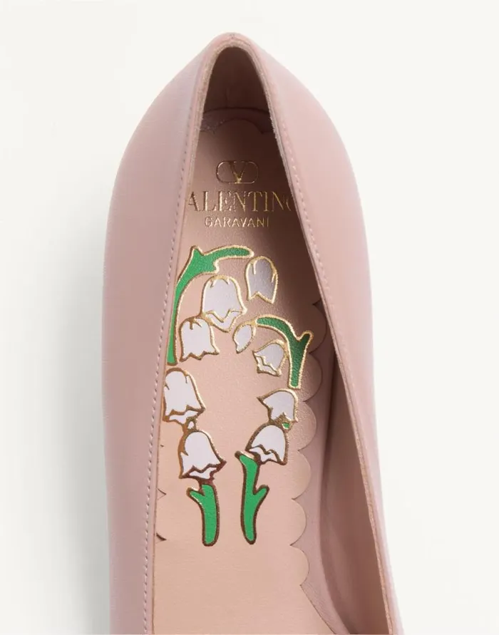Valentino Pumps Woman Bowow Pumps In Kidskin 45mm For Woman In Ivory Ivory
