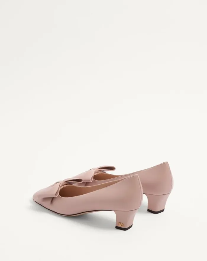 Valentino Pumps Woman Bowow Pumps In Kidskin 45mm For Woman In Ivory Ivory