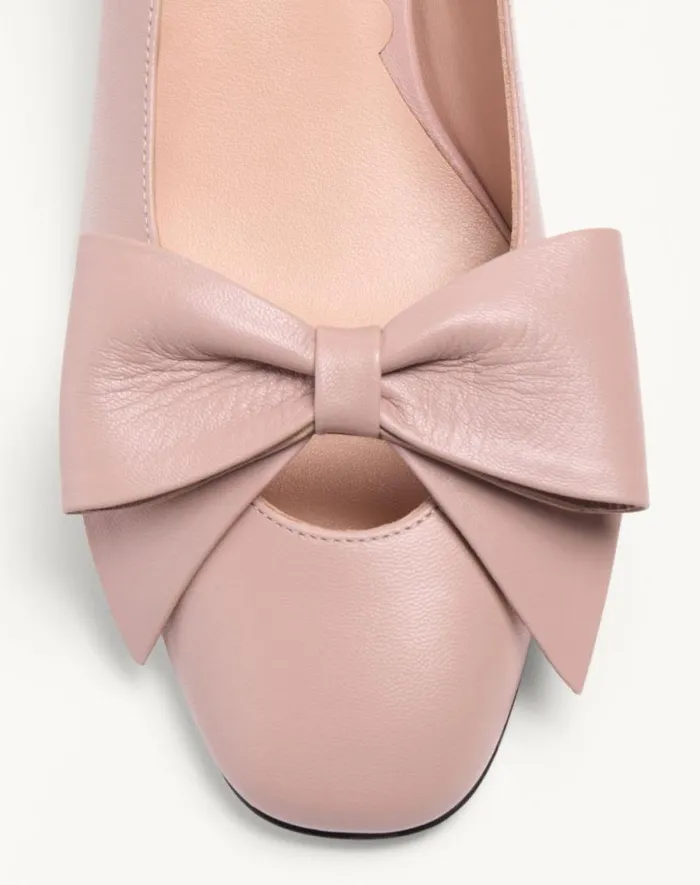 Valentino Pumps Woman Bowow Pumps In Kidskin 45mm For Woman In Ivory Ivory