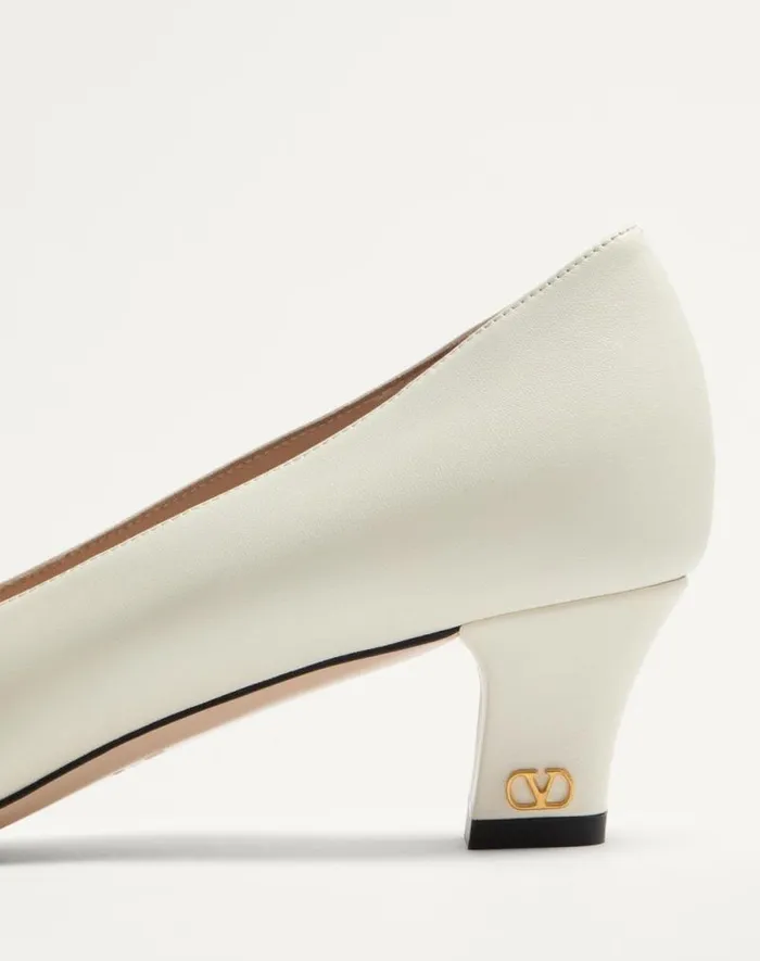 Valentino Pumps Woman Bowow Pumps In Kidskin 45mm For Woman In Ivory Ivory