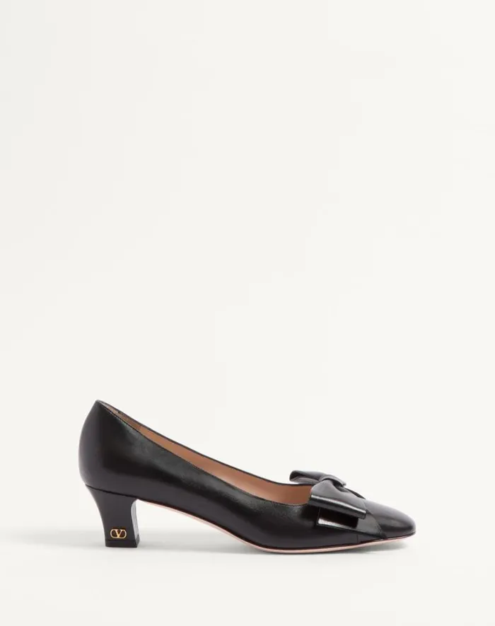 Valentino Pumps Woman Bowow Pumps In Kidskin 45mm For Woman In Ivory Ivory