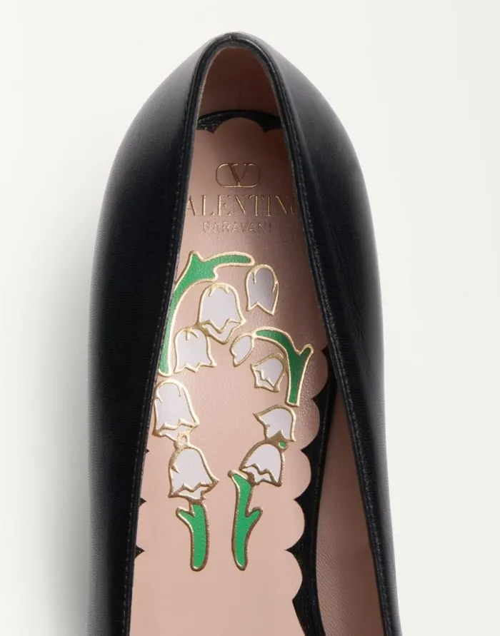 Valentino Pumps Woman Bowow Pumps In Kidskin 45mm For Woman In Ivory Ivory