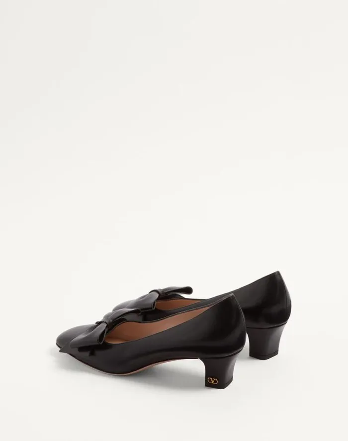 Valentino Pumps Woman Bowow Pumps In Kidskin 45mm For Woman In Ivory Ivory
