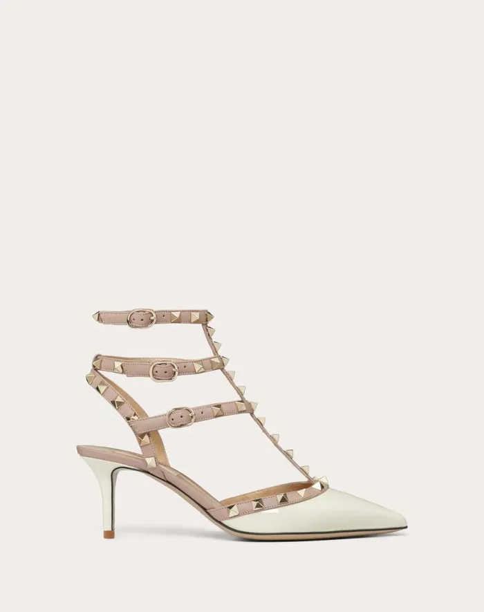 Valentino Pumps Woman Rockstud Caged Pump 65mm For Woman In Poudre Poudre