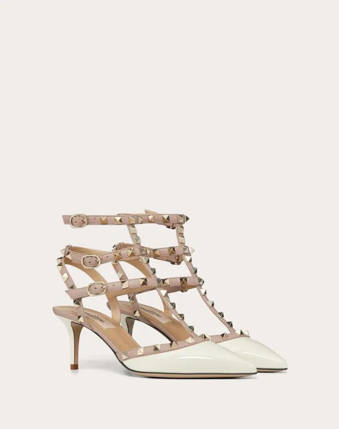 Valentino Pumps Woman Rockstud Caged Pump 65mm For Woman In Poudre Poudre Valentino Pumps Woman Rockstud Caged Pump 65mm For Woman In Poudre Poudre