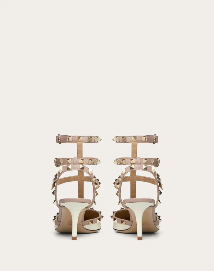 Valentino Pumps Woman Rockstud Caged Pump 65mm For Woman In Poudre Poudre Valentino Pumps Woman Rockstud Caged Pump 65mm For Woman In Poudre Poudre