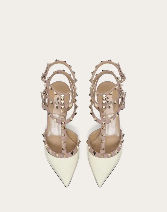 Valentino Pumps Woman Rockstud Caged Pump 65mm For Woman In Poudre Poudre Valentino Pumps Woman Rockstud Caged Pump 65mm For Woman In Poudre Poudre