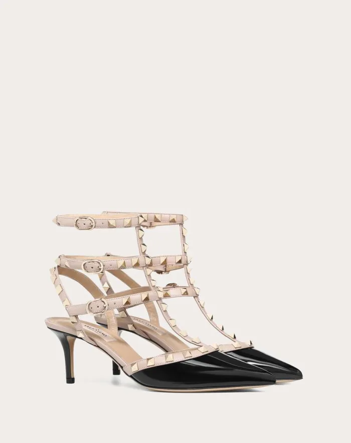 Valentino Pumps Woman Rockstud Caged Pump 65mm For Woman In Poudre Poudre Valentino Pumps Woman Rockstud Caged Pump 65mm For Woman In Poudre Poudre