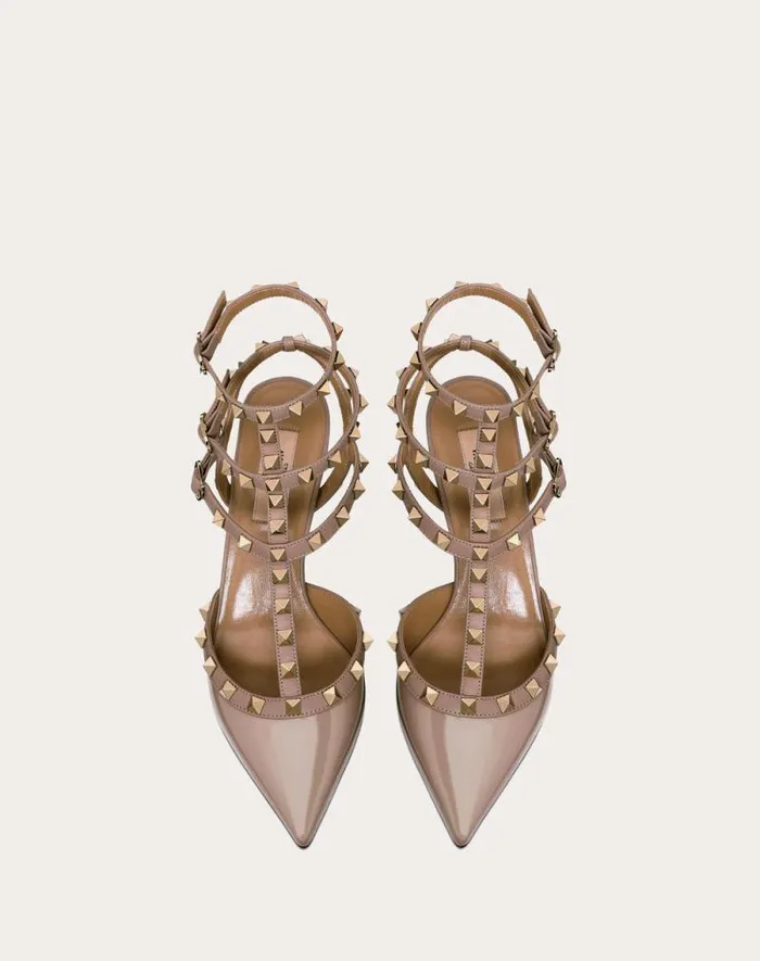 Valentino Pumps Woman Rockstud Caged Pump 65mm For Woman In Poudre Poudre Valentino Pumps Woman Rockstud Caged Pump 65mm For Woman In Poudre Poudre
