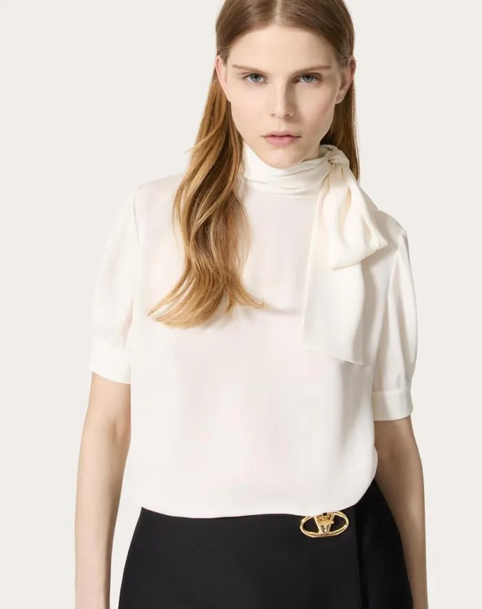 Valentino Shirts And Tops Woman Georgette Top For Woman In Red Red
