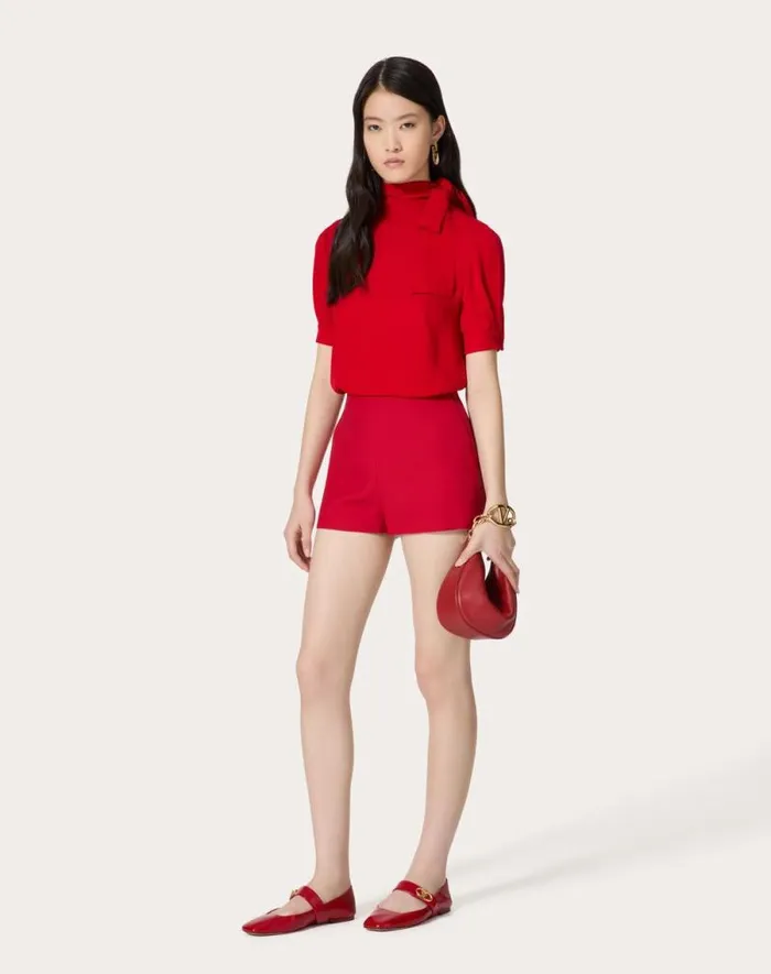 Valentino Shirts And Tops Woman Georgette Top For Woman In Red Red