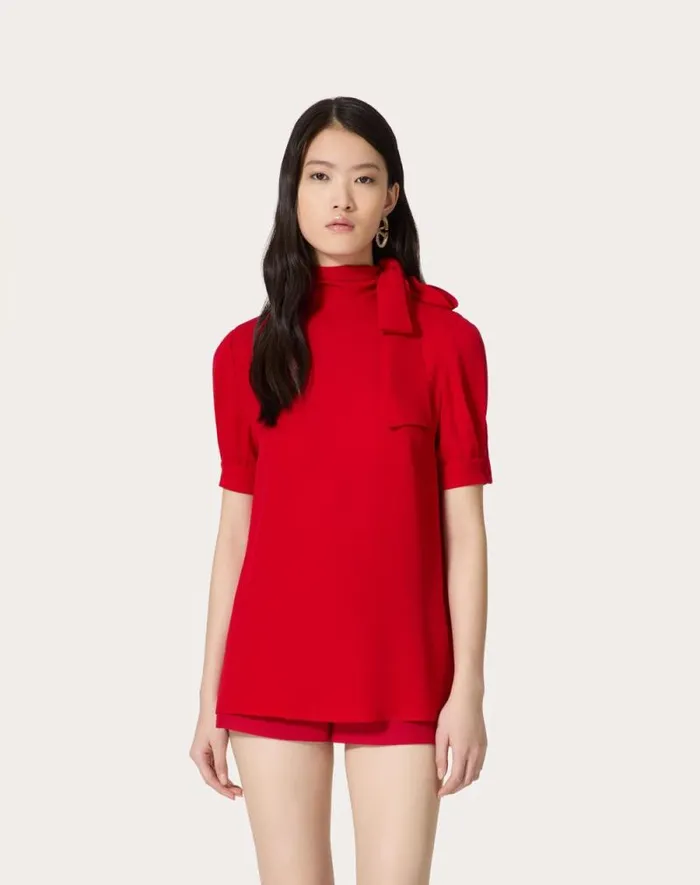 Valentino Shirts And Tops Woman Georgette Top For Woman In Red Red