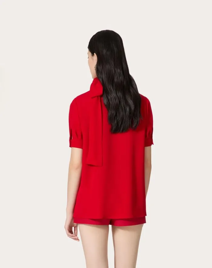 Valentino Shirts And Tops Woman Georgette Top For Woman In Red Red