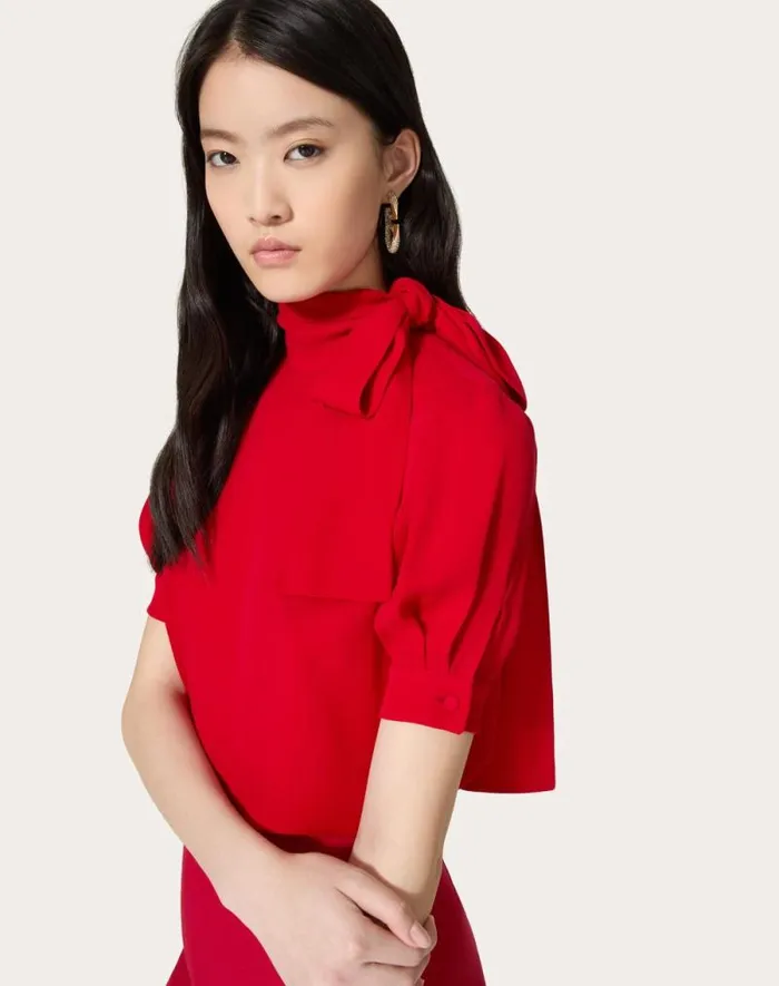 Valentino Shirts And Tops Woman Georgette Top For Woman In Red Red