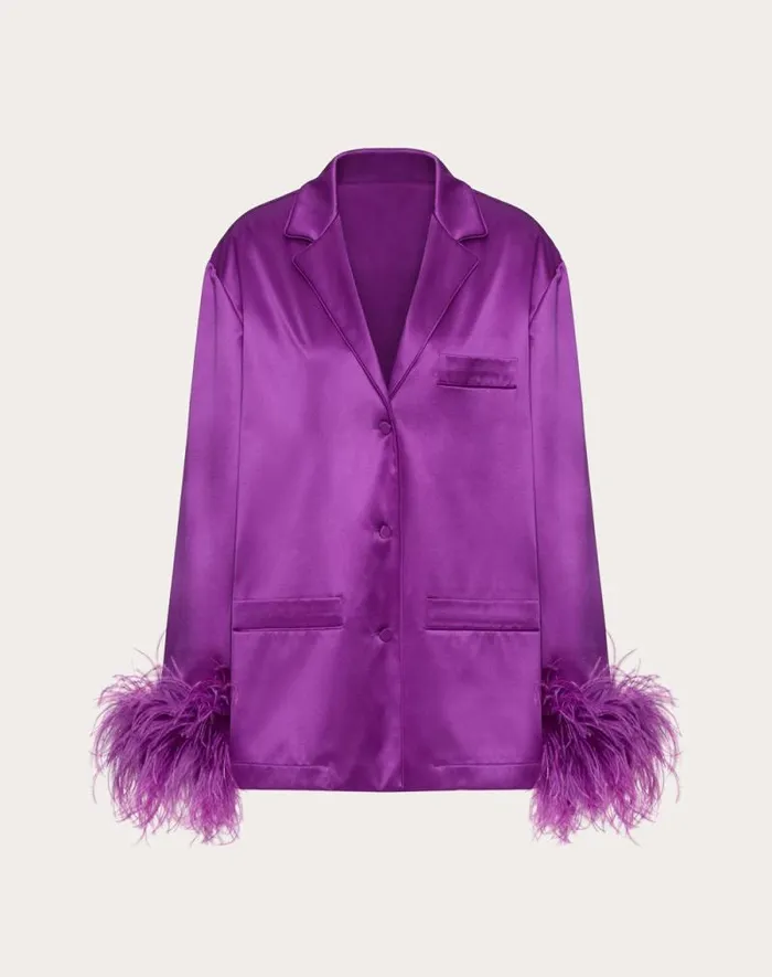 Valentino Shirts And Tops Woman Satin De Soie Shirt For Woman In Violet Violet Valentino Shirts And Tops Woman Satin De Soie Shirt For Woman In Violet Violet