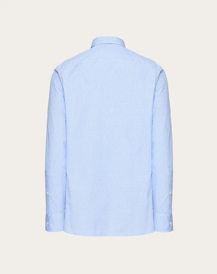 Valentino Shirts Man Cotton Shirt For Man In Azure Azure