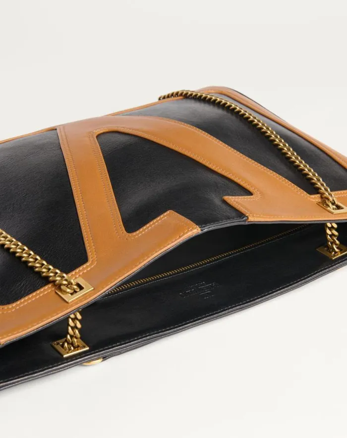 Valentino Shoulder Bags WomanMan Valentino Garavani Viva Superstar Medium Nappa Leather Shopping Bag For Woman In Blackbrown Blackbrown