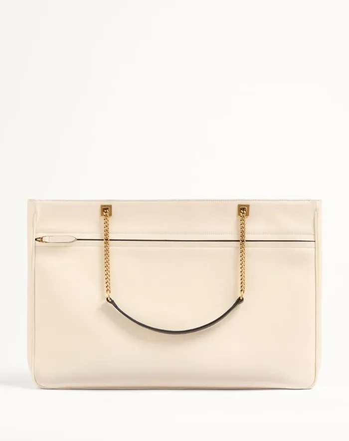 Valentino Shoulder Bags WomanMan Valentino Garavani Viva Superstar Nappa Leather Shopper For Woman In Ivoryblack Ivoryblack