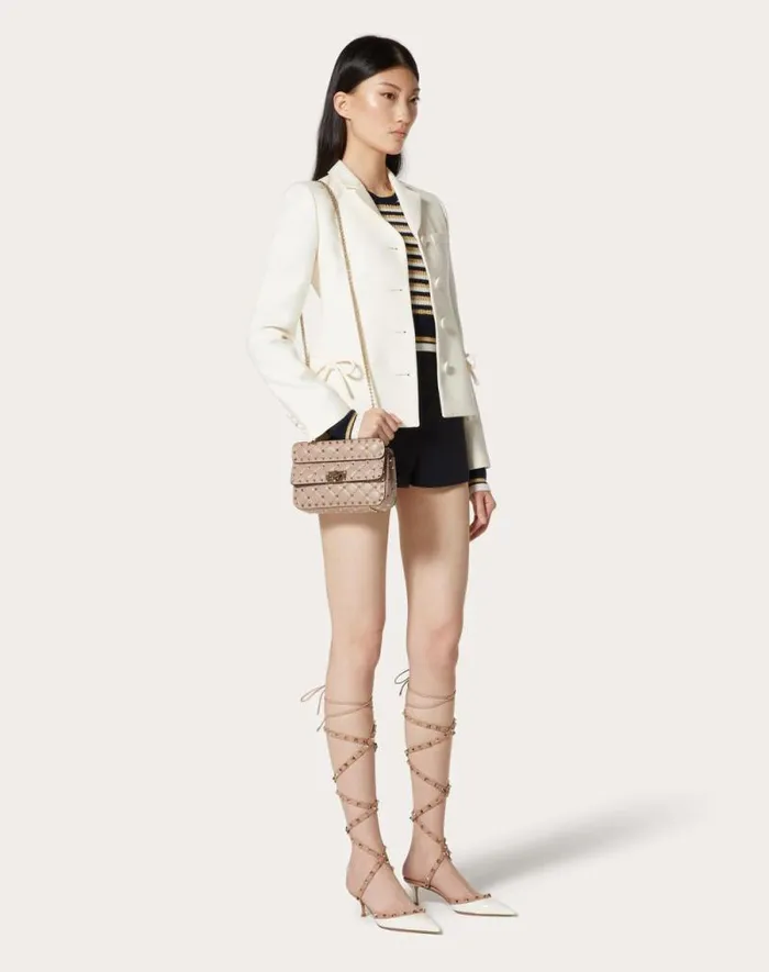 Valentino Shoulder Bags Woman Small Nappa Rockstud Spike Bag For Woman In Light Ivory Light Ivory Valentino Shoulder Bags Woman Small Nappa Rockstud Spike Bag For Woman In Light Ivory Light Ivory