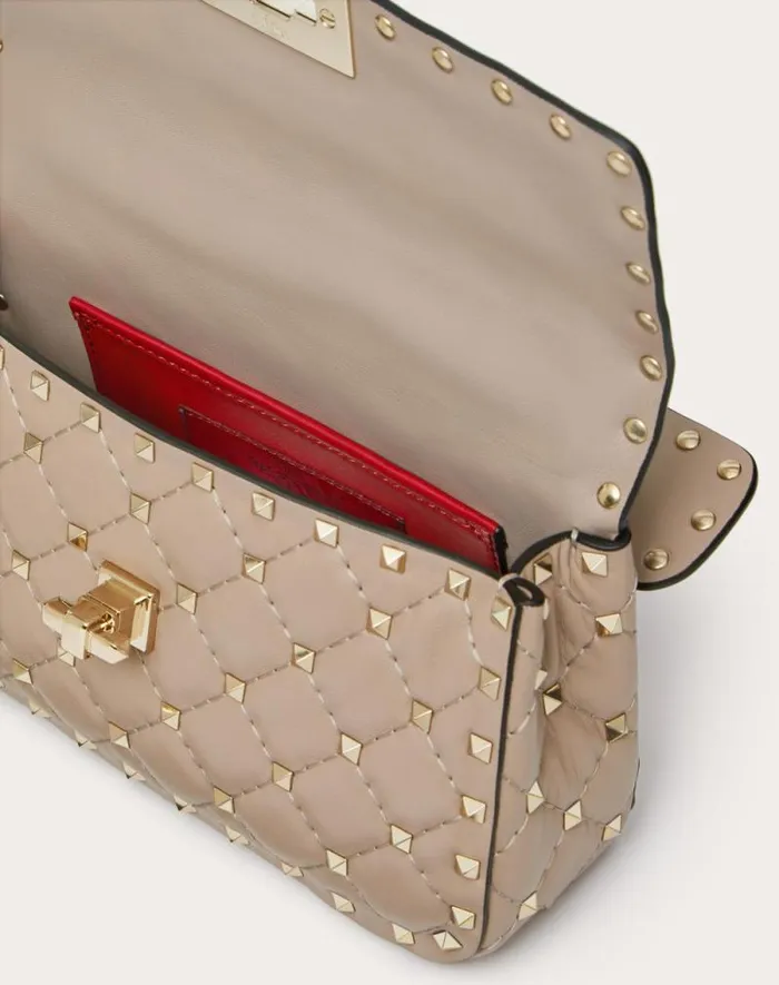 Valentino Shoulder Bags Woman Small Nappa Rockstud Spike Bag For Woman In Light Ivory Light Ivory Valentino Shoulder Bags Woman Small Nappa Rockstud Spike Bag For Woman In Light Ivory Light Ivory
