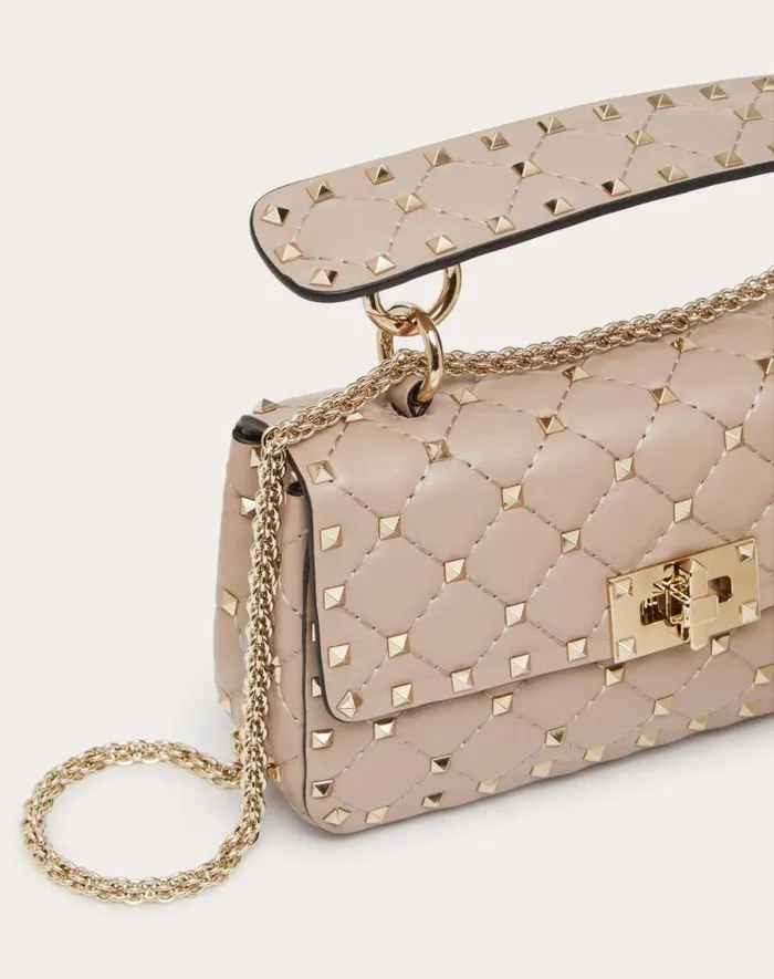 Valentino Shoulder Bags Woman Small Nappa Rockstud Spike Bag For Woman In Light Ivory Light Ivory Valentino Shoulder Bags Woman Small Nappa Rockstud Spike Bag For Woman In Light Ivory Light Ivory