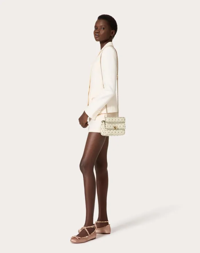 Valentino Shoulder Bags Woman Small Nappa Rockstud Spike Bag For Woman In Light Ivory Light Ivory Valentino Shoulder Bags Woman Small Nappa Rockstud Spike Bag For Woman In Light Ivory Light Ivory