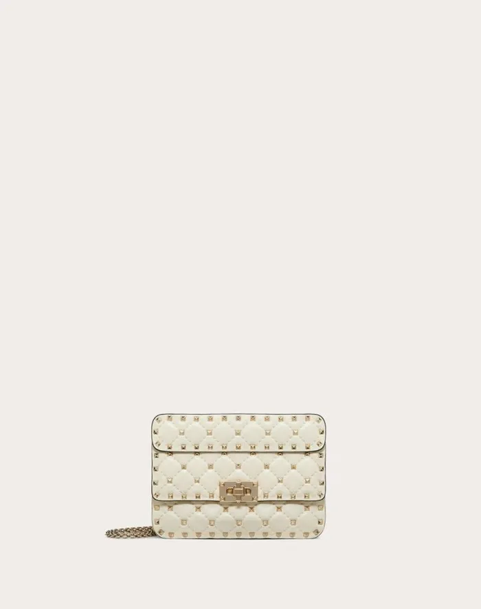 Valentino Shoulder Bags Woman Small Nappa Rockstud Spike Bag For Woman In Light Ivory Light Ivory Valentino Shoulder Bags Woman Small Nappa Rockstud Spike Bag For Woman In Light Ivory Light Ivory