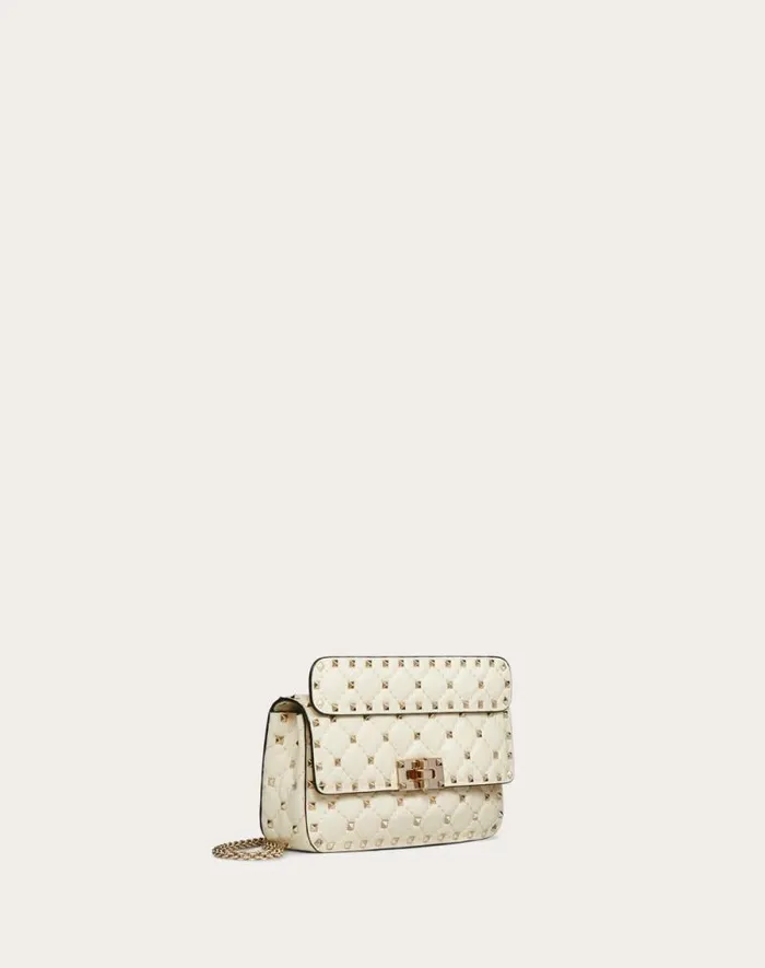 Valentino Shoulder Bags Woman Small Nappa Rockstud Spike Bag For Woman In Light Ivory Light Ivory Valentino Shoulder Bags Woman Small Nappa Rockstud Spike Bag For Woman In Light Ivory Light Ivory
