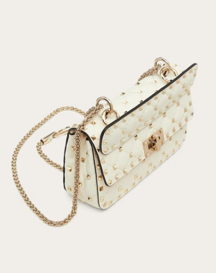 Valentino Shoulder Bags Woman Small Nappa Rockstud Spike Bag For Woman In Light Ivory Light Ivory Valentino Shoulder Bags Woman Small Nappa Rockstud Spike Bag For Woman In Light Ivory Light Ivory