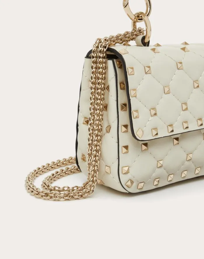 Valentino Shoulder Bags Woman Small Nappa Rockstud Spike Bag For Woman In Light Ivory Light Ivory Valentino Shoulder Bags Woman Small Nappa Rockstud Spike Bag For Woman In Light Ivory Light Ivory
