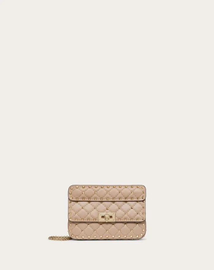 Valentino Shoulder Bags Woman Small Nappa Rockstud Spike Bag For Woman In Light Ivory Light Ivory Valentino Shoulder Bags Woman Small Nappa Rockstud Spike Bag For Woman In Light Ivory Light Ivory