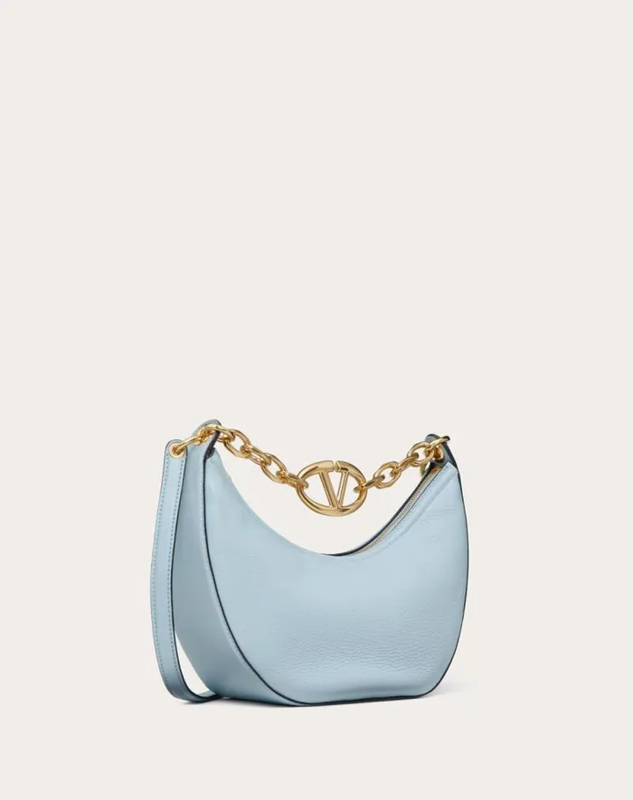 Valentino Shoulder Bags Woman Small Vlogo Moon Hobo Bag In Grainy Calfskin With Chain For Woman In Ivory Ivory Valentino Shoulder Bags Woman Small Vlogo Moon Hobo Bag In Grainy Calfskin With Chain For Woman In Ivory Ivory