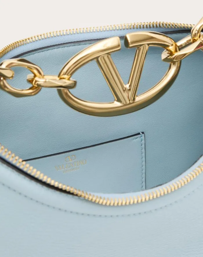 Valentino Shoulder Bags Woman Small Vlogo Moon Hobo Bag In Grainy Calfskin With Chain For Woman In Ivory Ivory Valentino Shoulder Bags Woman Small Vlogo Moon Hobo Bag In Grainy Calfskin With Chain For Woman In Ivory Ivory