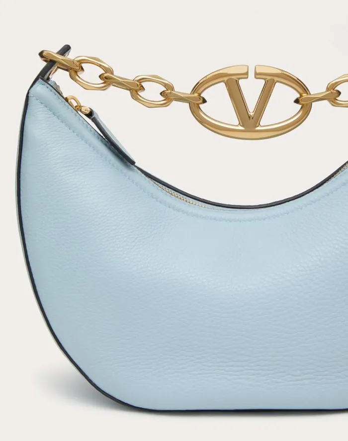 Valentino Shoulder Bags Woman Small Vlogo Moon Hobo Bag In Grainy Calfskin With Chain For Woman In Ivory Ivory Valentino Shoulder Bags Woman Small Vlogo Moon Hobo Bag In Grainy Calfskin With Chain For Woman In Ivory Ivory