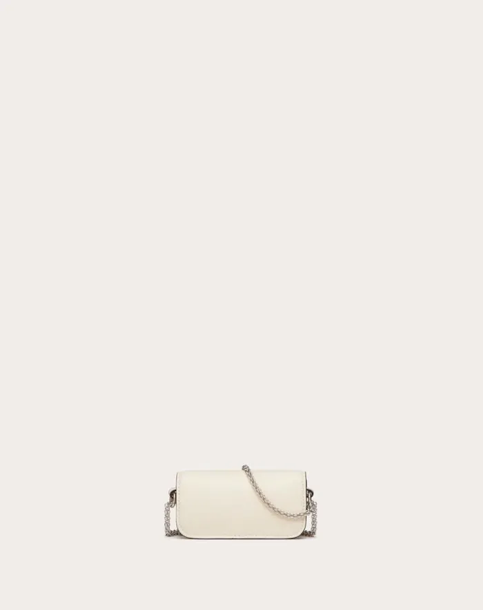 Valentino Shoulder Bags Woman Valentino Garavani Loc Micro Bag With Chain And Jewel Logo For Woman In Light Ivory Light Ivory Valentino Shoulder Bags Woman Valentino Garavani Loc Micro Bag With Chain And Jewel Logo For Woman In Light Ivory Light Ivory